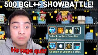 500 BGL++ SHOWBATTLE vs TOP 3 RICHEST PLAYER! (I MADE HIM QUIT GROWTOPIA) - Growtopia