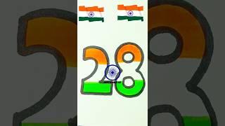 28indian flag drawing, independence art  #shorts #art #trending