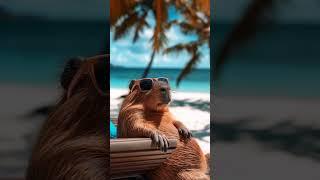Chillin’ like a capybara!  Discover the ultimate beach vibes.#BeachLife #CapybaraVibes