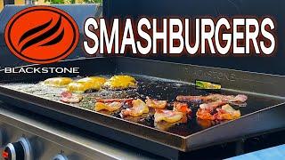 HOW TO MAKE THE BEST SMASHBURGER ON BLACKSTONE GRIDDLE -   DOUBLE BACON SMASHBURGER!