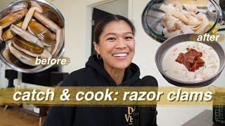 razor clams catch & cook vlog in washington