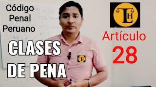 Artículo 28 - Código Penal Peruano-Clases de pena