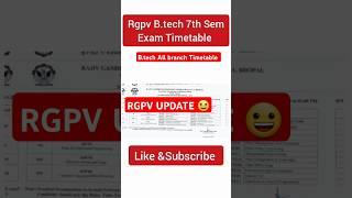 rgpv 7th sem exam date 2024| Rgpv 7th sem timetable|Rgpv 7th sem exam #shorts