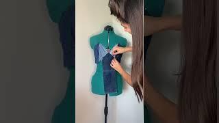 Haciendo un outfit con retazos de mezclilla ️ #sewing #upcycling #moda #costura #denim