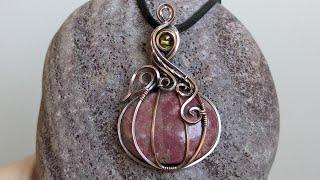 Pumpkin Wire Wrapped Cabochon Pendant Tutorial