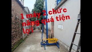 test máy tời 2 chức năng tời bê tông đổ hộp cột và cẩu xoay 180 độ (p2)