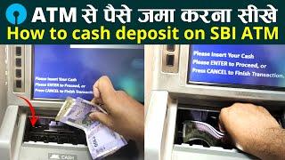 SBI ATM Machine se cash deposit kaise karen | How to deposit money on bank account using atm machine