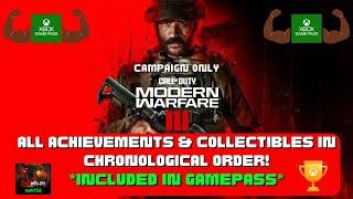 Modern Warfare III - 100% Achievements & Collectibles In Chronological Order! *Included In Gampeass*