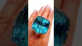 Роскошное кольцо Топаз голубой огранка,серебро 925 ручная работа#jewellery #sunsvet #shorts #fashion