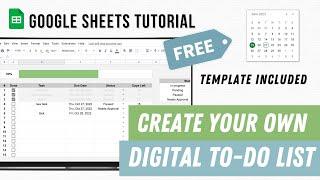 Task Planner Spreadsheet - Digital TO-DO LIST TUTORIAL - Google Sheets Template - (+FREE template)