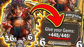 +445/+445 BLOOD GEMS?! | Hearthstone Battlegrounds Commentary