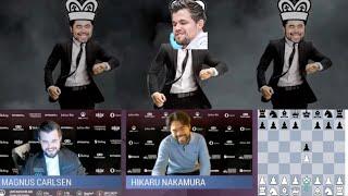 When Hikaru Nakamura and Magnus Carlsen played Bongcloud || Funny Live Reaction with their Comments