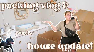 vlog: house update! packing up luna's room & poncho's first time at the new house 