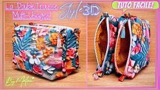 Easy #DIY tutorialsew step-by-step The Double Multi-Purpose Pencil Case 3D STYLE 