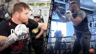 CANELO ALVAREZ VS BILLY JOE SAUNDERS -  SIDE BY SIDE MITT WORKOUT COMPARISON