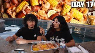 SEAFOOD BOIL MUKBANG IN THE POOL