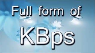 Full Form Of KBps