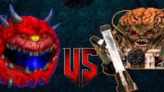 Mastermind vs Cacodemons - BRUTAL DOOM Monster Infighting - DOOM RETRO ARENA