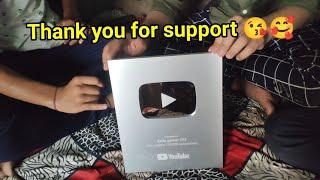 Thank You All My YouTube Family  Silver  Play Button For 100K Subscribers ️ #silverplaybutton