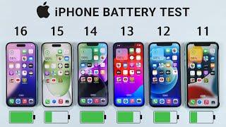 iPhone 16 vs 15 vs 14 vs 13 vs 12 vs 11 Battery Test | iOS 18 BATTERY TEST