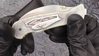 Rick Lala Knives Elvia F, Sanmai With Hamon, Titanium, Silver, Gold