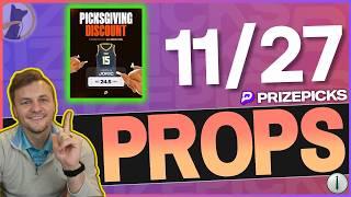 PRIZEPICKS Player Prop Picks / Bets for Wednesday, November 27th, 2024 [Discounts, CBB, NBA, NFL]