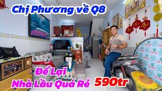 Nhà Q8 mới xây xongchi Phương để Rẻ lại nhà lầu 2PN 2WC gần chợ đường xe hơi tới cửa