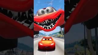 Escape from lightning McQueen Mutant  spider Eater _ monster car ride chase #mcqueen #mutant #spider