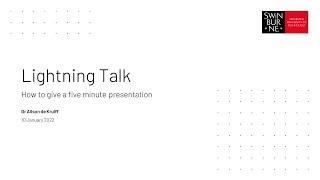 A lightning talk about giving a lightning talk