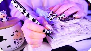ASMR Study With Me ︎ Crinkly Notebook, Inaudible Whisper, Fountain Pen Writing, Rain ️