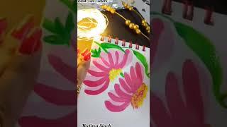 Beautiful Pink Floral Art ️#youtube #art #shorts #ytshorts #yt #flowers  #pinkflowers #tutorial