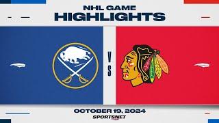 NHL Highlights | Sabres vs. Blackhawks - October 19, 2024