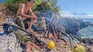 CAMPING BERTAHAN HIDUP | BERBURU LOBSTER, CUMI, KEPITING & BAKAR DI PANTAI BERTEBING | Catch & Cook