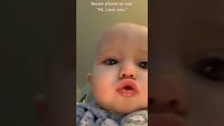 Baby Steals Phone To Say "Hi, Love You" | So Adorable    #shorts