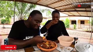 Authentic Ewe Cuisine! Guinea Fowl Light Soup with Pounded Yam Fufu – A Delicious African Delight!