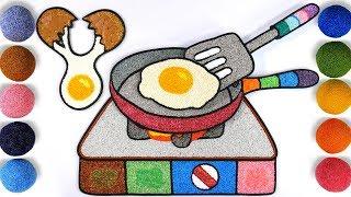 Coloring fried eggs with Foam clay for Kids, Children | egg, frying pan, turner, Stove