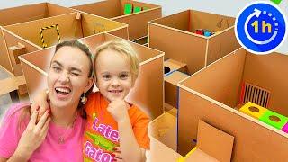 Box Fort Maze Challenge and more funny stories for kids with Chris and Mom