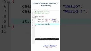 String Manipulation in C: Concatenate Strings with strcat #cprogramming #strings #coding #prog