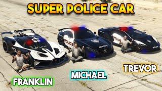 GTA 5 SUPER POLICE CAR : FRANKLIN VS MICHAEL VS TREVOR (WHICH IS BEST?)