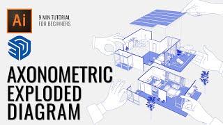 How to Make This Axonometric Exploded Diagram Under 10 Minutes | SketchUp to Illustrator Tutorial