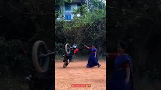 Bike Stunt With Mom Amazing Movment ️#mom #modified #movmentking ️️