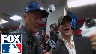 Bill Murray celebrates World Series win in Cubs locker room | 2016 WORLD SERIES ON FOX