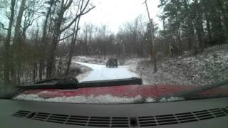 Driving to the top of Bluff Mountain in snow.  (Part 1)