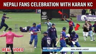 Nepali Fans Celebration with Karan KC | Nepal vs Scotland Highlights | Karan KC Batting vs Scotland