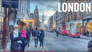 London Walk | Walking The Bustling Streets of Central London | 4K HDR London City Walk in Winter