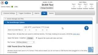 The DATAQ instruments DI-808 'File' Tab