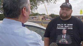 Trump T-shirt Controversy: Interview with man who was confronted by election official