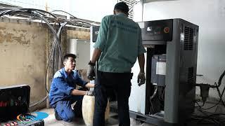 Máy nén khí trục vít Kobelco,thay dầu ,bảo dưỡng định kỳ máy nén khí như thế nào cho đúng cách.(P1)