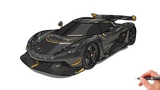 How to draw a KOENIGSEGG JESKO Odin / drawing  koenigsegg jesko 2019 sports car