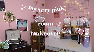 PINK but *minimalist* BEDROOM MAKEOVER makeover on a budget + ROOM TOUR